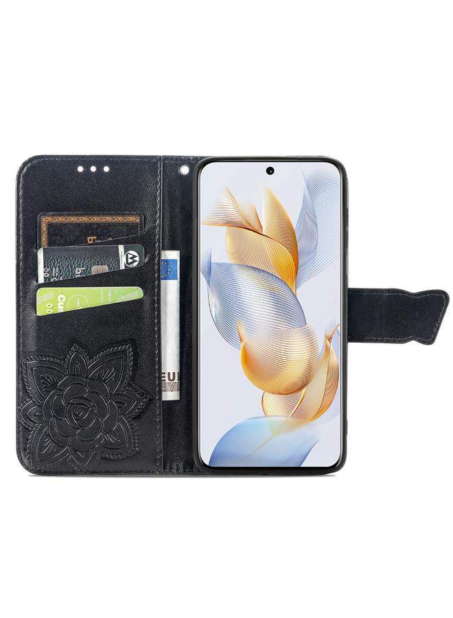 Green Tiger Case For Honor X9b Butterfly Love Flower Embossed Leather Phone Case - Image 3