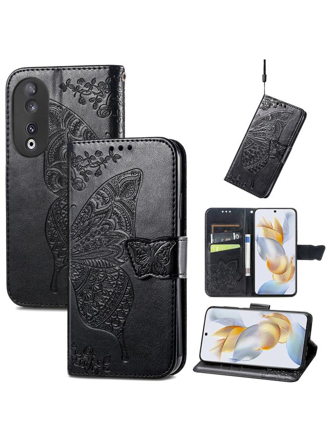 Green Tiger Case For Honor X9b Butterfly Love Flower Embossed Leather Phone Case - Image 1