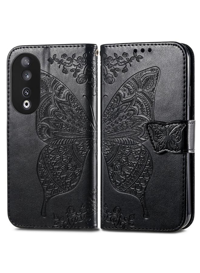 Green Tiger Case For Honor X9b Butterfly Love Flower Embossed Leather Phone Case - Image 2
