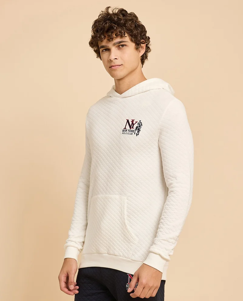 R&B Quilted Hoodie with Long Sleeves