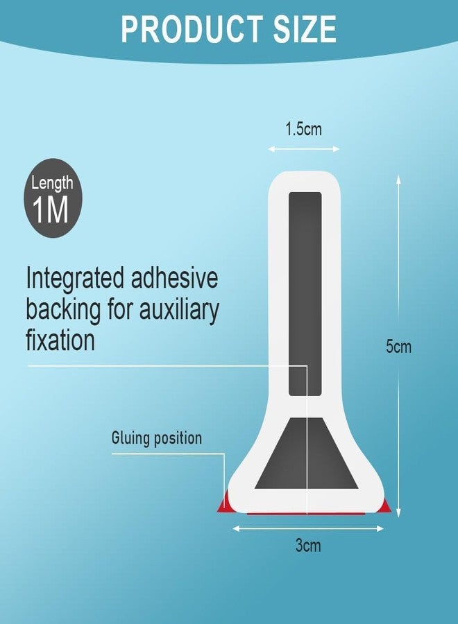 Delzon حاجز مائي قابل للطي بطول متر واحد من ديلزون، حاجز مائي للاستحمام ومانع لتسرب الماء، يحافظ على الماء بالداخل، عتبة مائية للمطبخ والحمام (أبيض) - Image 2