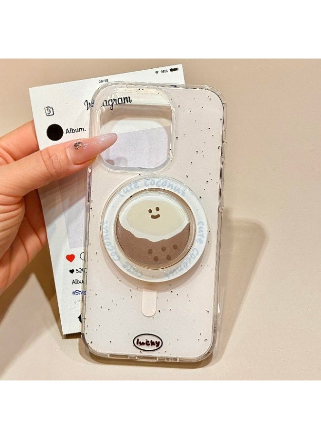 NIBEMINENT Protective TPU Case Cover For iPhone 17 Pro, White Base Splatter Single Shell With Stand