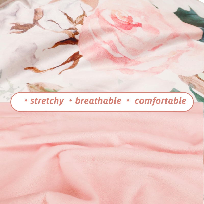 DILIMI Nursing Pillow Cover, Soft Stretchy Nursing Covers for Breastfeeding Pillows, 1 Pack Reversible Removable Slipcover for Baby Boy and Girls, Floral - Image 2