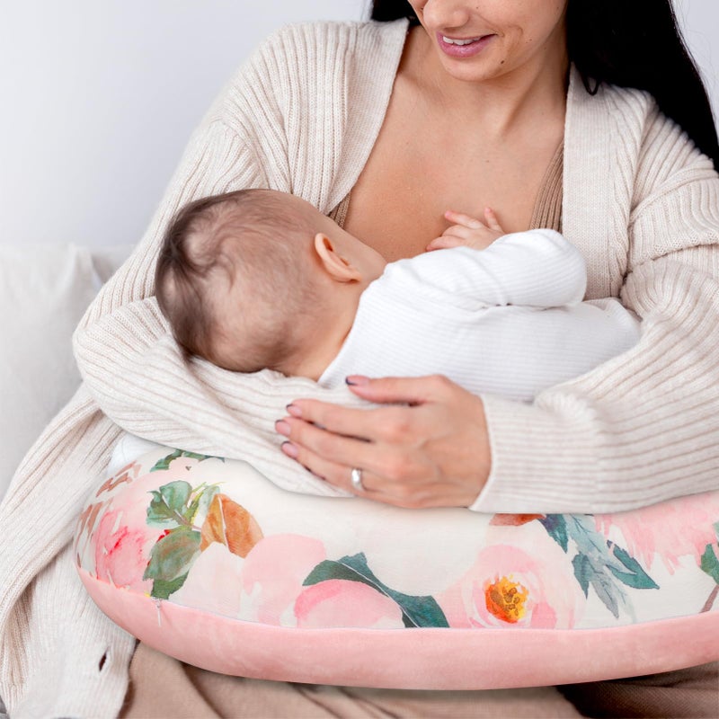 DILIMI Nursing Pillow Cover, Soft Stretchy Nursing Covers for Breastfeeding Pillows, 1 Pack Reversible Removable Slipcover for Baby Boy and Girls, Floral - Image 5