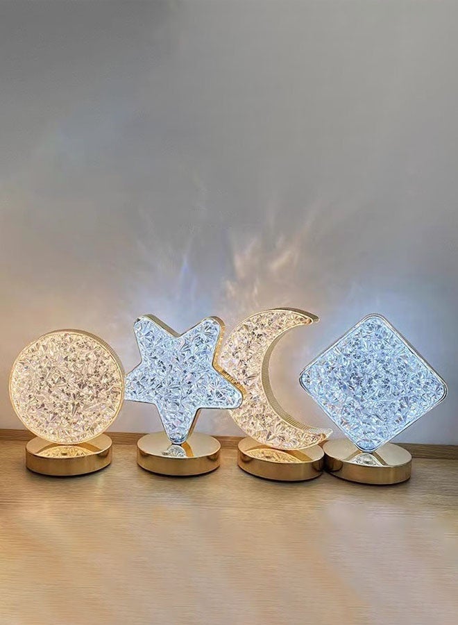 Hanayo LED Rechargeable Table Lamp Simple Creative Moon Desk Lamp Restaurant Table Light Bedside Atmosphere Light Decorative Lamp(Clear) - Image 2