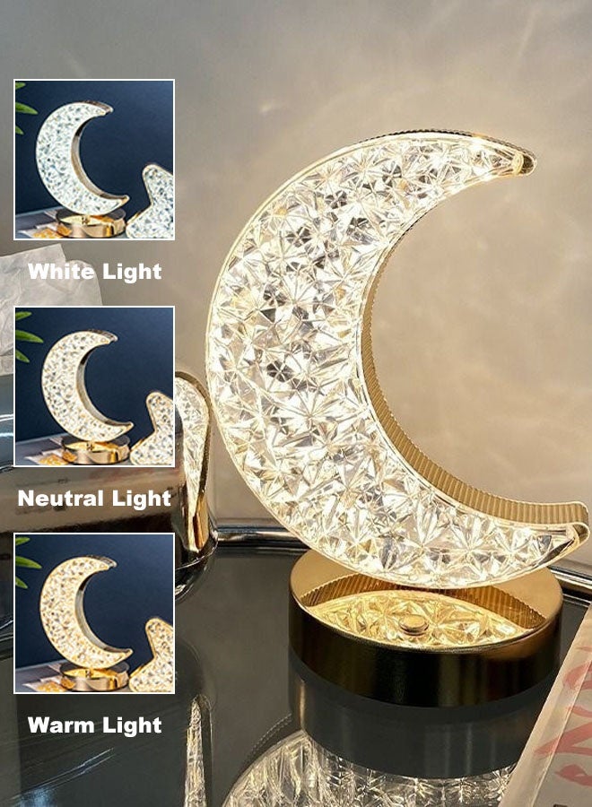 Hanayo LED Rechargeable Table Lamp Simple Creative Moon Desk Lamp Restaurant Table Light Bedside Atmosphere Light Decorative Lamp(Clear) - Image 5