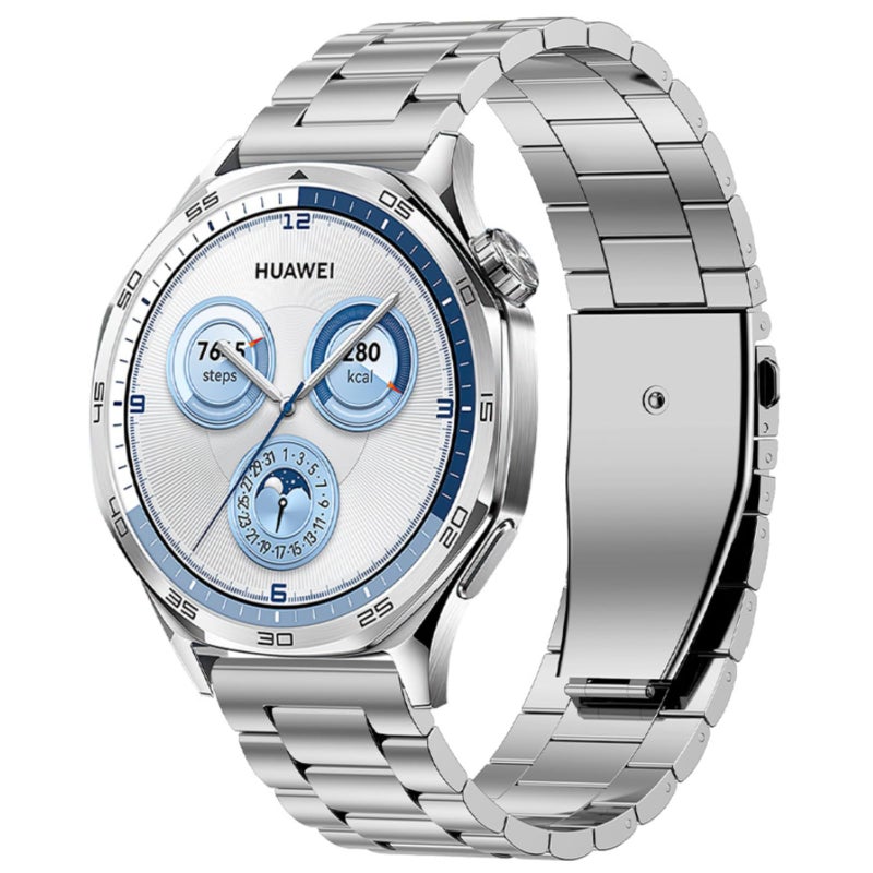NESLIN Stainless Steel Band Compatible with Huawei Watch GT4 46mm, Watch 4/4 Pro, GT3/GT3 Pro, GT2 Pro, GT2 46mm, GT Runner, Watch 3/3 Pro – 22mm Strap Men Women - Image 1