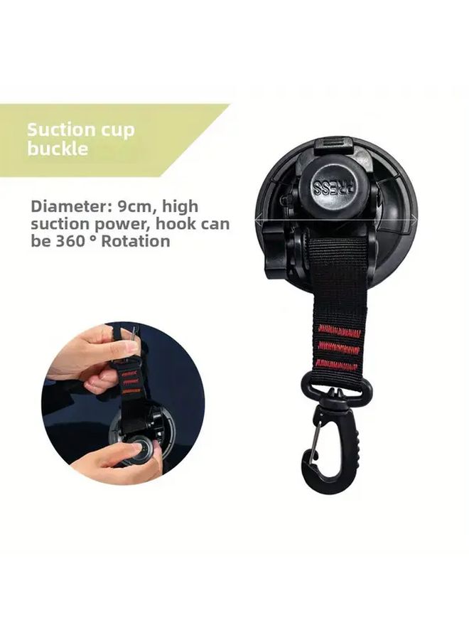 Large Suction Cup Hook 360 Rotating Heavy Duty Auto Car Mount With 5 Adjustable Straps - Image 4