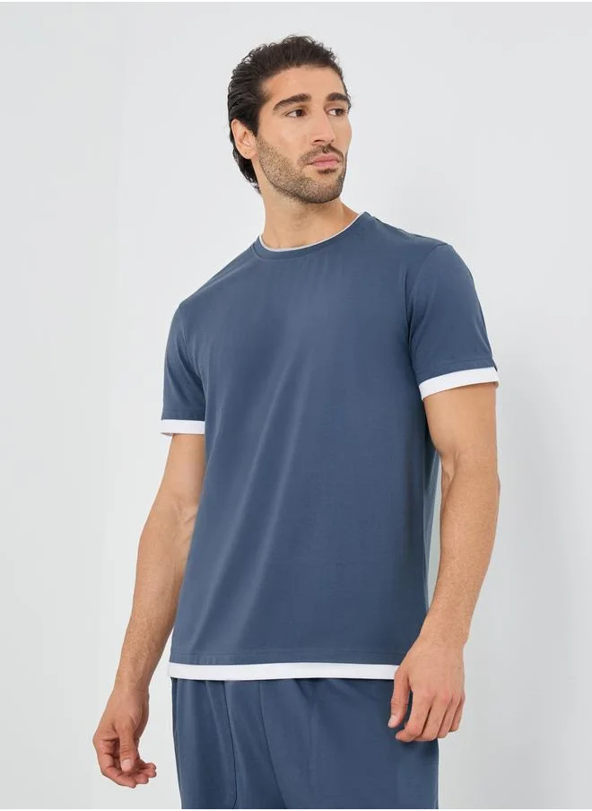 Styli Styli Contrast Detail Regular Fit T-Shirt