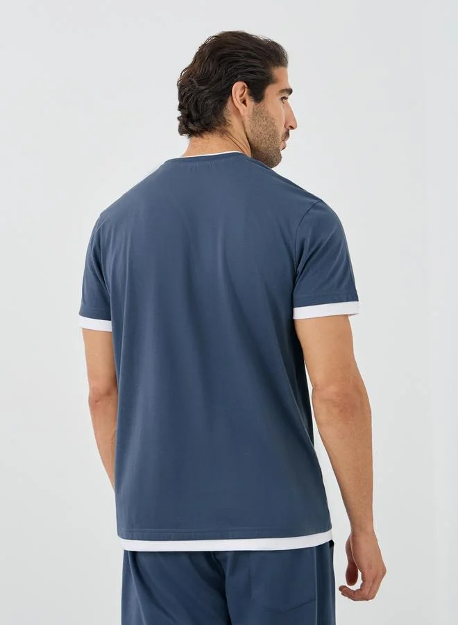 Styli Contrast Detail Regular Fit T-Shirt