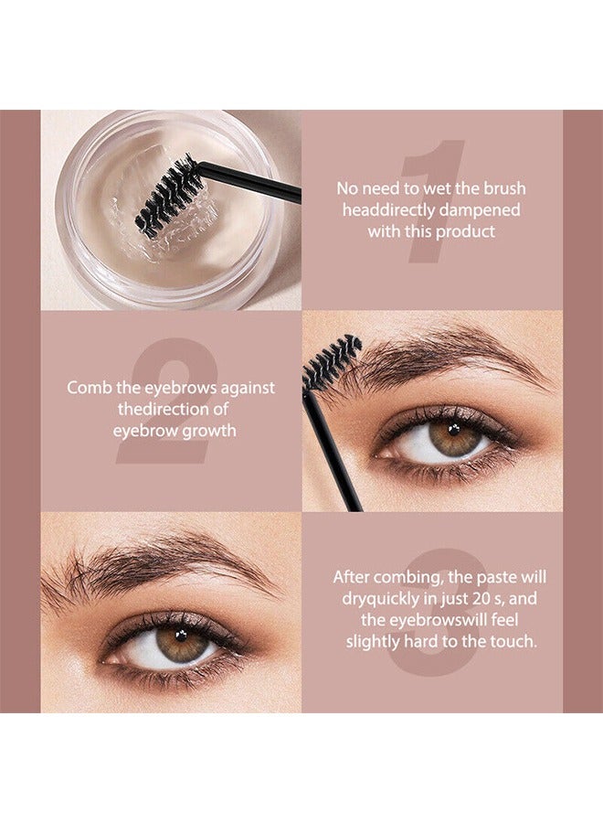 EELHOE Beast Perspective Waterproof Brow Styling Wax,Eyebrows Wax Gel Dip Brows Styling Cream Long Lasting Waterproof with Eyebrow Brush Gel Natural Makeup Secure Hold Clear 10g - Image 2