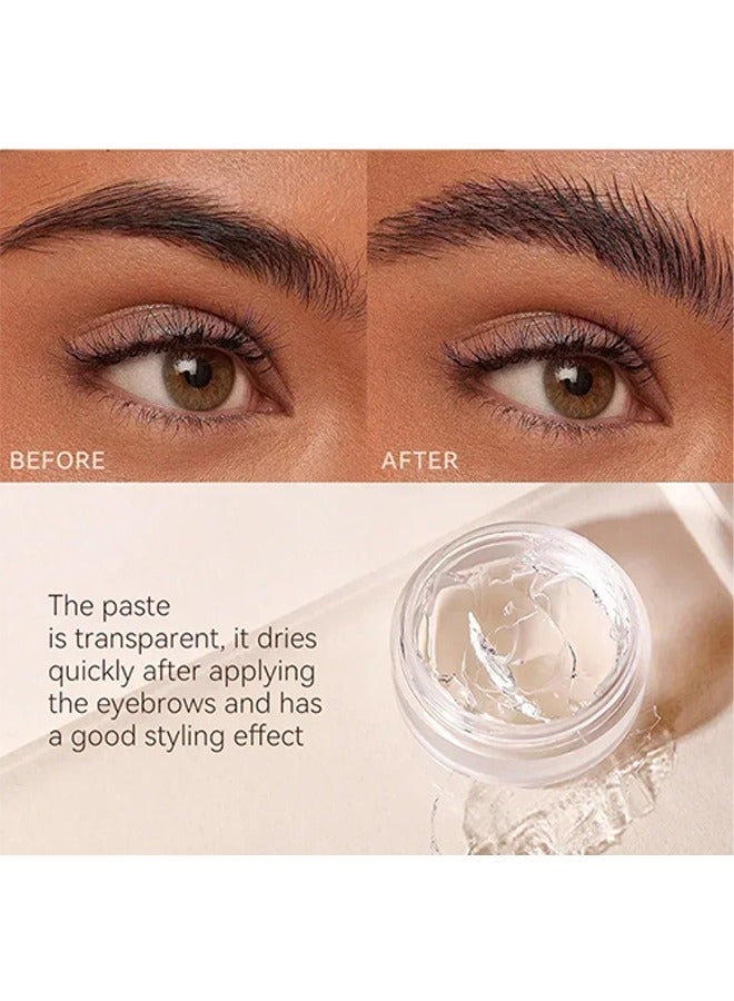 EELHOE Beast Perspective Waterproof Brow Styling Wax,Eyebrows Wax Gel Dip Brows Styling Cream Long Lasting Waterproof with Eyebrow Brush Gel Natural Makeup Secure Hold Clear 10g - Image 5