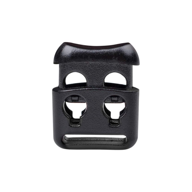 Dyzd Small Double Hole Plastic Cord Locks End Spring Stop Toggle Stoppers Multi-Colour (10Pcs  Black) - Image 1