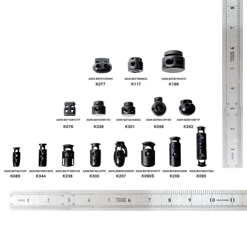 Dyzd Small Double Hole Plastic Cord Locks End Spring Stop Toggle Stoppers Multi-Colour (10Pcs  Black) - Image 3