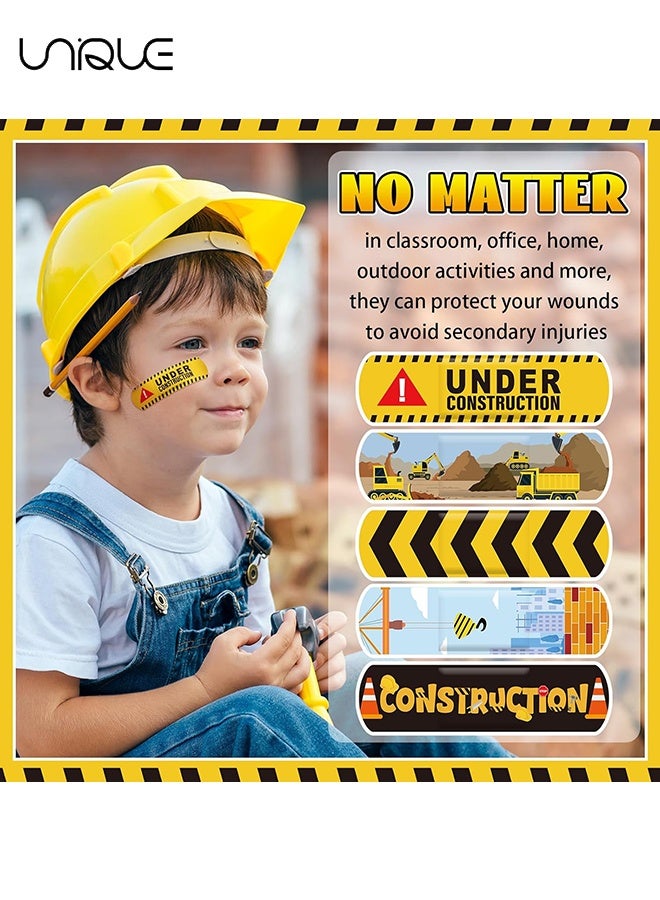 Unique 100 Pcs Kids Bandages - Waterproof Breathable Stickers - Construction Truck Pattern Band-Aids - 10 Styles Children's Adhesive Flexible Colorful Cute Cartoon Bandages - for Kids Girl Boy Children Toddler - Image 4