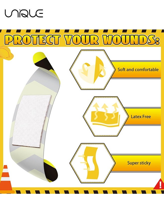 Unique 100 Pcs Kids Bandages - Waterproof Breathable Stickers - Construction Truck Pattern Band-Aids - 10 Styles Children's Adhesive Flexible Colorful Cute Cartoon Bandages - for Kids Girl Boy Children Toddler - Image 3