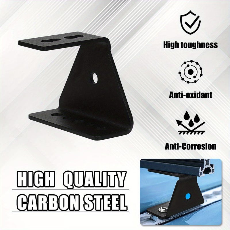 4 Pcs Black Universal VR Roof Rack Additions for Aviation Rails Mounting Bracket - Image 2