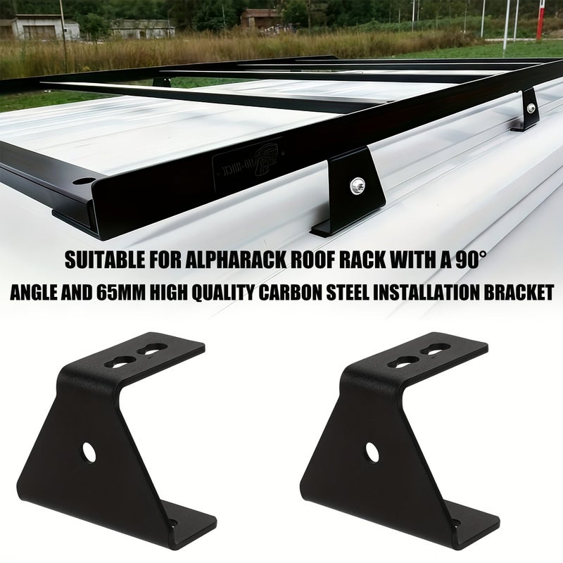 4 Pcs Black Universal VR Roof Rack Additions for Aviation Rails Mounting Bracket - Image 5