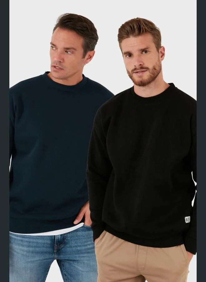 بوراتي بلوزة رجالية قطعتين بياقة دائرية مبطنة بالصوف من بوراتي