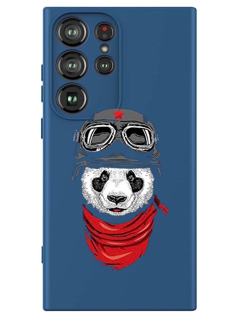 Theodor Protective Slim Fit Case Liquid Silicone Cover with Full Body Protection Anti-Scratch Shockproof Case For Samsung Galaxy S24 Ultra (Blue) - Panda - Image 1