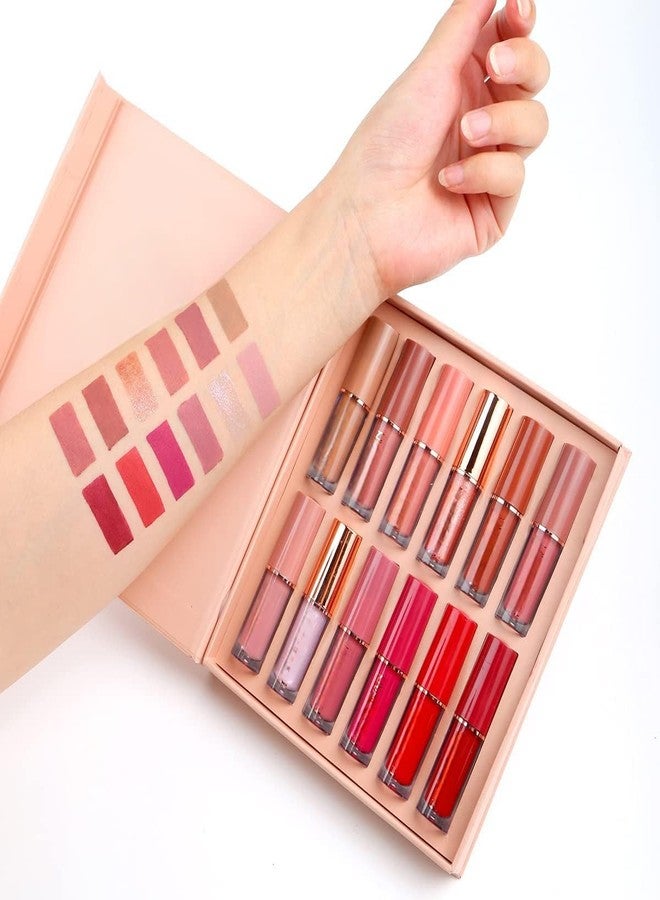 TopFinder® 24h Book Style Matte Lipstick Set, Waterproof, Long Lasting, Creamy Soft Shades, Liquid Smooth Touch With Beautiful Packaging- Set Of 12Pcs/Box - Image 1
