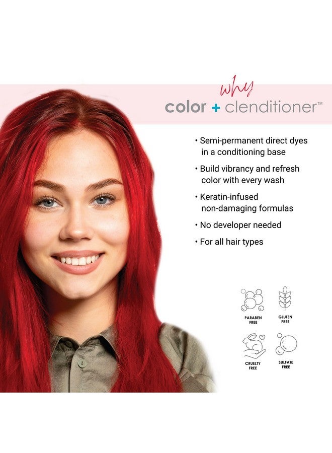 KERACOLOR Clenditioner Color Depositing Conditioner - Hair Glaze Colorwash, Red, 12 Fl Oz - Image 1