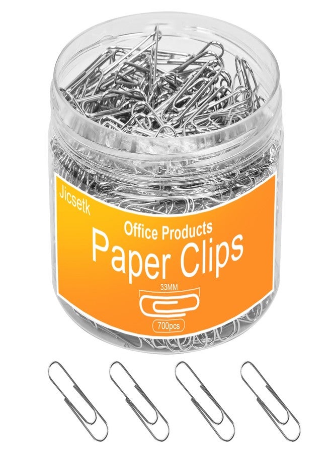 Jicsetk Medium Paper Clips,Paper Clip Medium Size,700 Pcs Clips Office Supplies for Paperwork Ideal for Home, School and Teacher Supplies. - Image 1