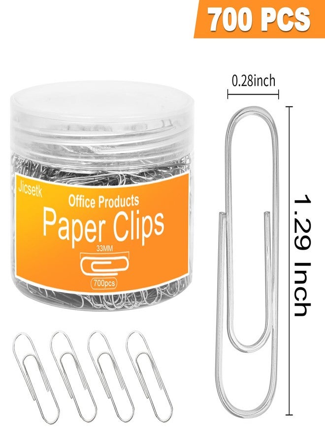 Jicsetk Medium Paper Clips,Paper Clip Medium Size,700 Pcs Clips Office Supplies for Paperwork Ideal for Home, School and Teacher Supplies. - Image 2