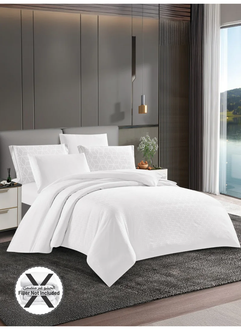 دوناتيلا طقم غطاء لحاف هندسي، مقاس كوين يناسب سرير بمقاس 180×200 سم - طقم سرير مكون من 4 قطع، قماش ميكروفايبر ممشط - 1 غطاء لحاف، 1 شرشف مطاطي، 1 كيس مخدة شام، 1 كيس مخدة (الحشوة غير متضمنة)