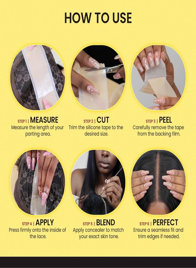 STUDIO LIMITED Lace Wig Grids and Knots Eraser Silicone Melting Tape, Bye Bye Lace Grid HD Natural Hide Cover Skinlike Durable Breathable Reusable Ultra-Thin Non-Slip Tape (Natural - 12 Packs) - Image 5