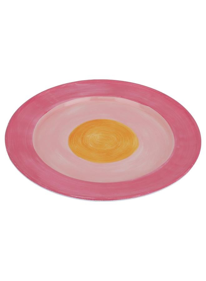 Alsaif Porcelain Dessert Serving Dish 25.5 X 1.5 Cm Round Pink - Image 2