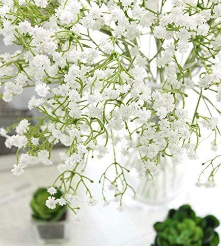 Generic Plastic Artificial Flowers For Decoration, Baby Breaths, Gypsophila Flowers For Home Decoration Bouquets Flowers Sticks For Gifting, Diy Craft, Without Vase, White, Pack Of 3 Piece  - Image 2