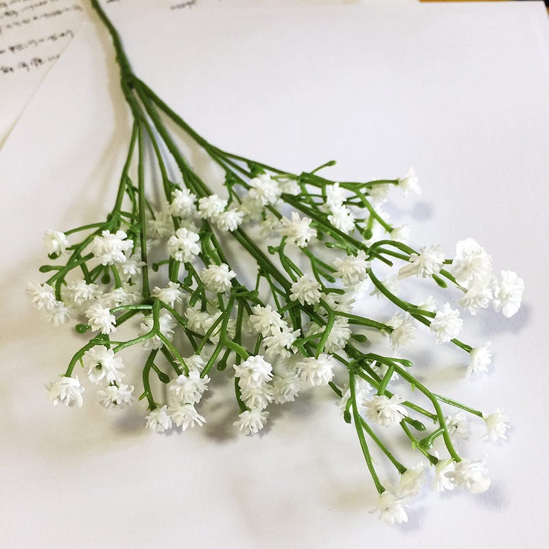 Generic Plastic Artificial Flowers For Decoration, Baby Breaths, Gypsophila Flowers For Home Decoration Bouquets Flowers Sticks For Gifting, Diy Craft, Without Vase, White, Pack Of 3 Piece  - Image 5