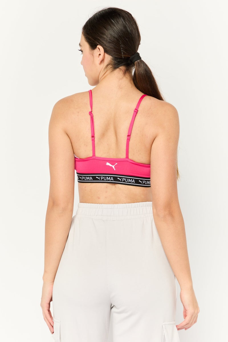 PUMA Women Brand Logo Lightly Padded Training Sports Bra, Pink - Image 4