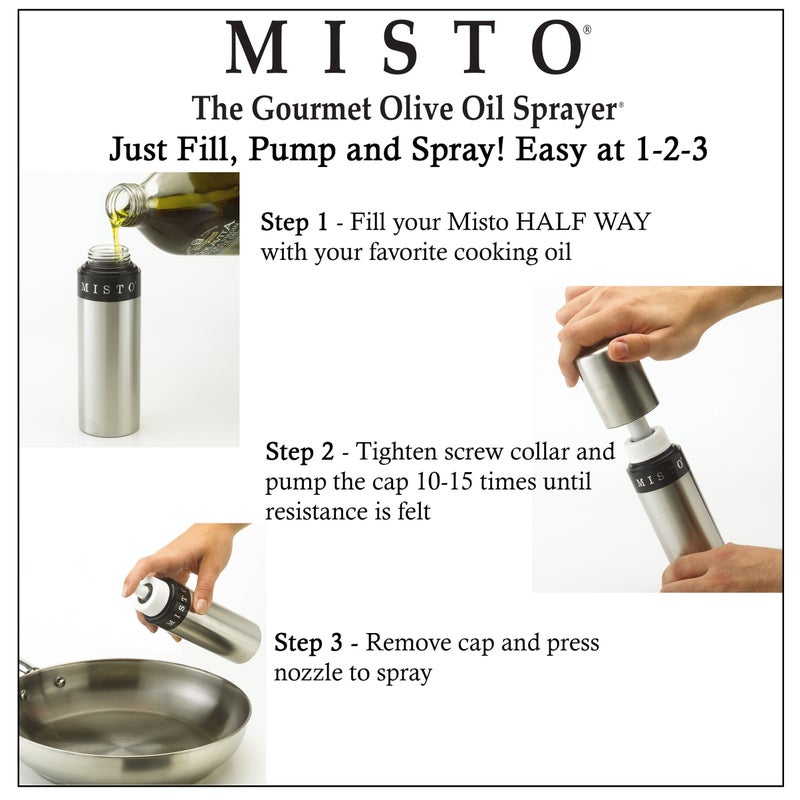 MISTO Brushed Aluminum Oil Sprayer, individual, Silver - Image 4