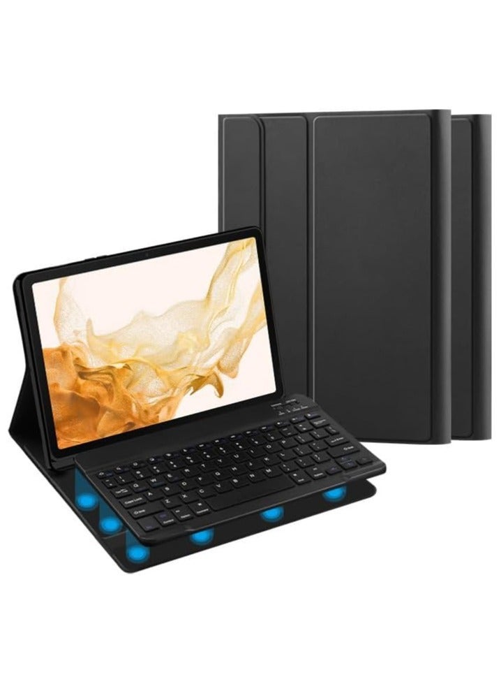 English Keyboard Is Compatible with The Samsung Galaxy Tab S9 Ultra Case - Detachable Slim Leather Stand S Pen Holder - Image 1
