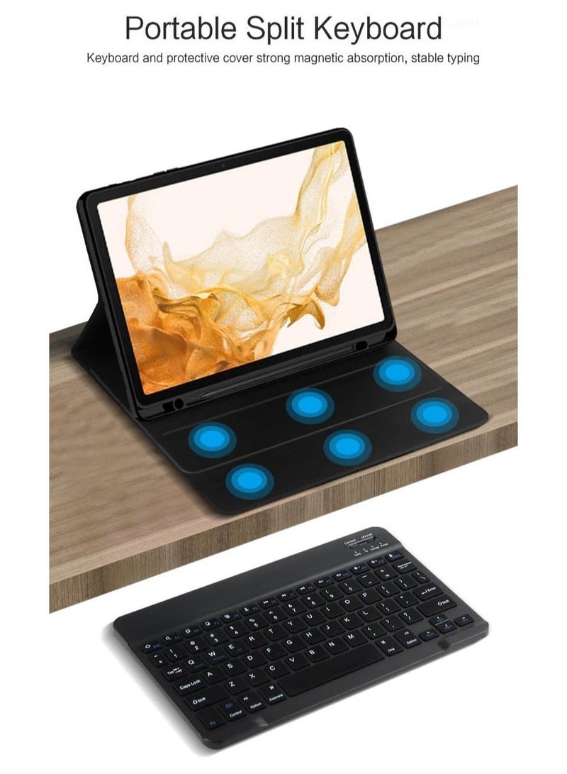 English Keyboard Is Compatible with The Samsung Galaxy Tab S9 Ultra Case - Detachable Slim Leather Stand S Pen Holder - Image 3