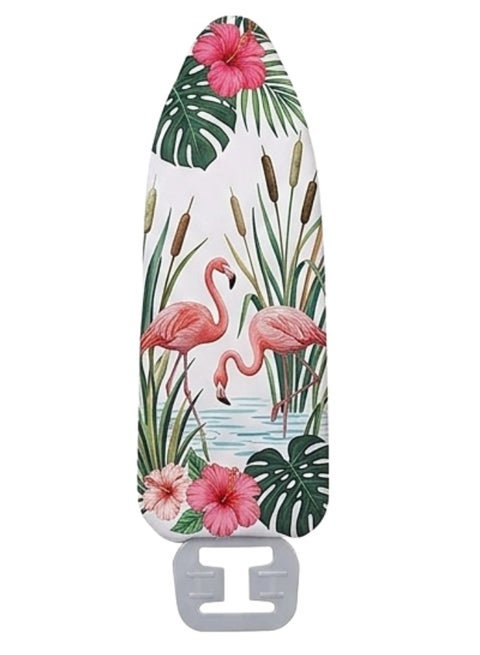 Ironing Board Cover 140 x 50 cm – Bright Flamingo Design, Heat-Resistant Fabric,  Random Shapes and Colors, Smooth and Durable Surface