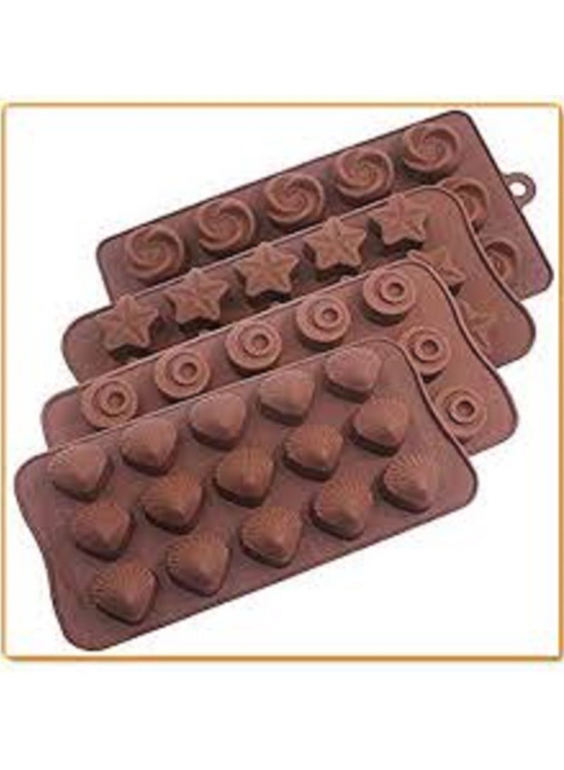 قالب شوكولاتة سيليكون  قابلة لإعادة الاستخدام  , اشكال متعددة - Image 1