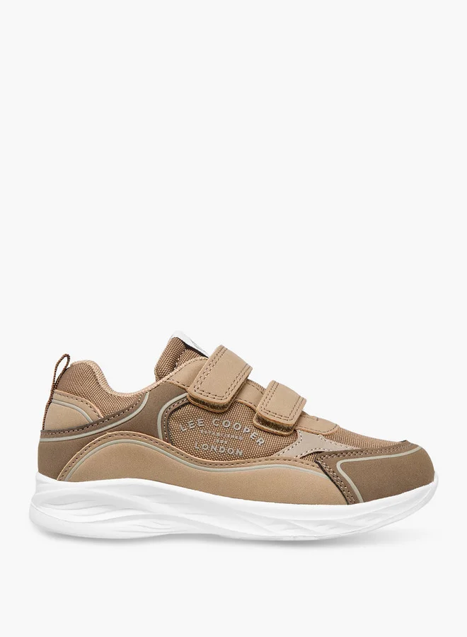 Lee Cooper Boys' Panelled Sneakers with Hook and Loop Closure