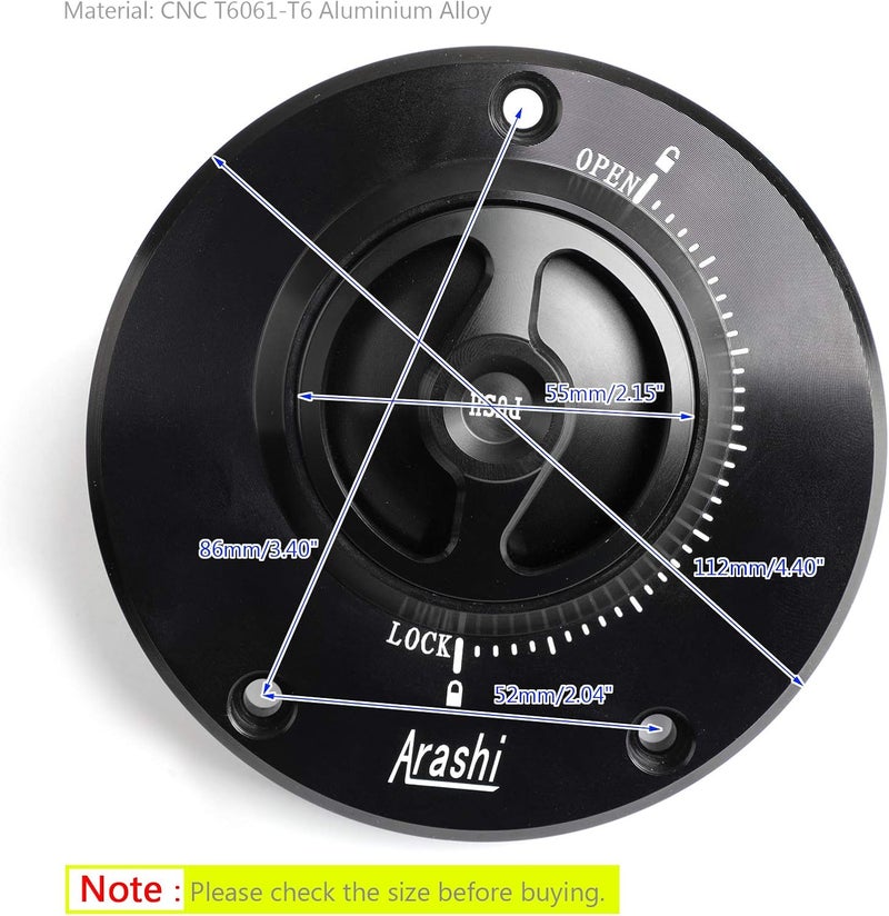 Areyourshop Keyless Fuel Cover Gas Tank Cap for Kawasaki Motorcycles - Image 2