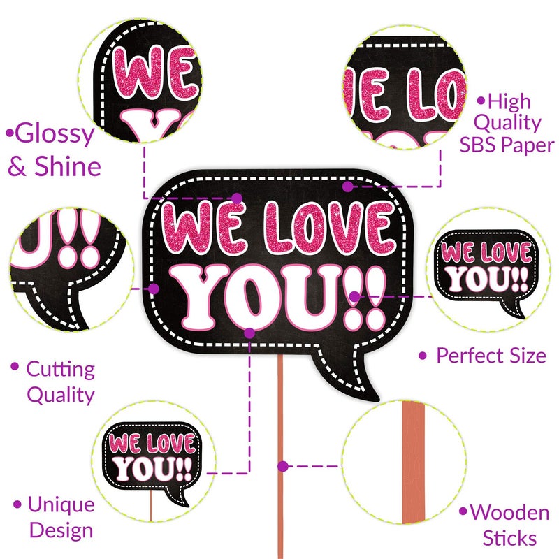 WOBBOX Fifth Birthday Photo Booth Party Props Pink for Baby Girl with 5th Birthday Bunting Banner for Baby Girl in Pink, 5th Birthday Decorations for Girl, Kids Birthday Party Decoration Items - Image 4
