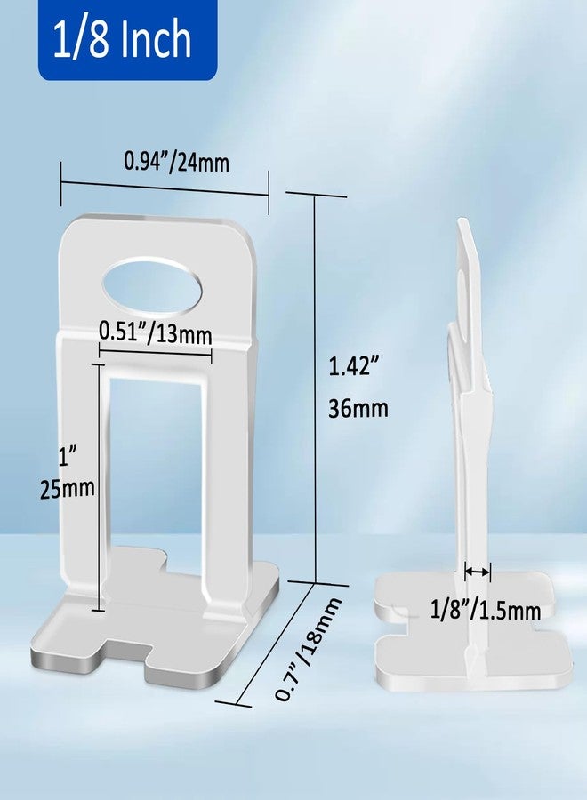 DGSL Tile Leveling System Clips - DIY 2400 Tiles Leveler Spacers - 1/8 Inch Tile Leveling System for Professional Ceramic Tile and Stone Installation - Image 2