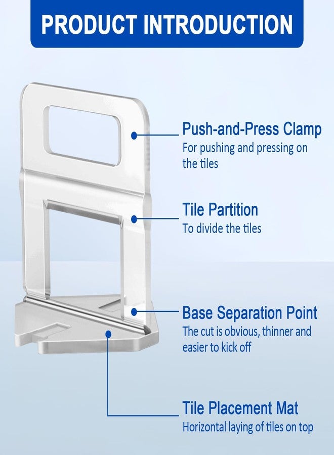 DGSL Tile Leveling System Clips - DIY 2400 Tiles Leveler Spacers - 1/8 Inch Tile Leveling System for Professional Ceramic Tile and Stone Installation - Image 3
