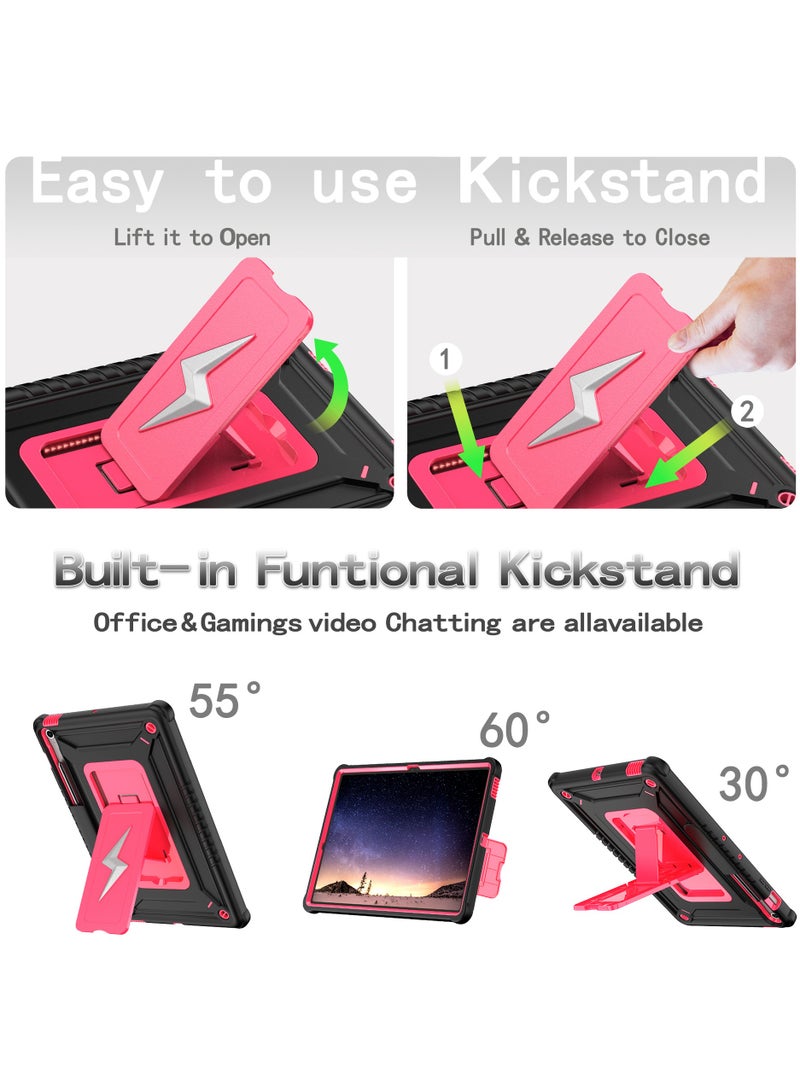 عام غلاف لوحي ثلاثي الوظائف مع حزام متوافق مع Samsung Tab S10 FE Plus، يجمع بين حامل قاعدي قابل للطي وغطاء واقي مضاد للصدمات، بتثبيت دقيق للحماية المحمولة - Image 3