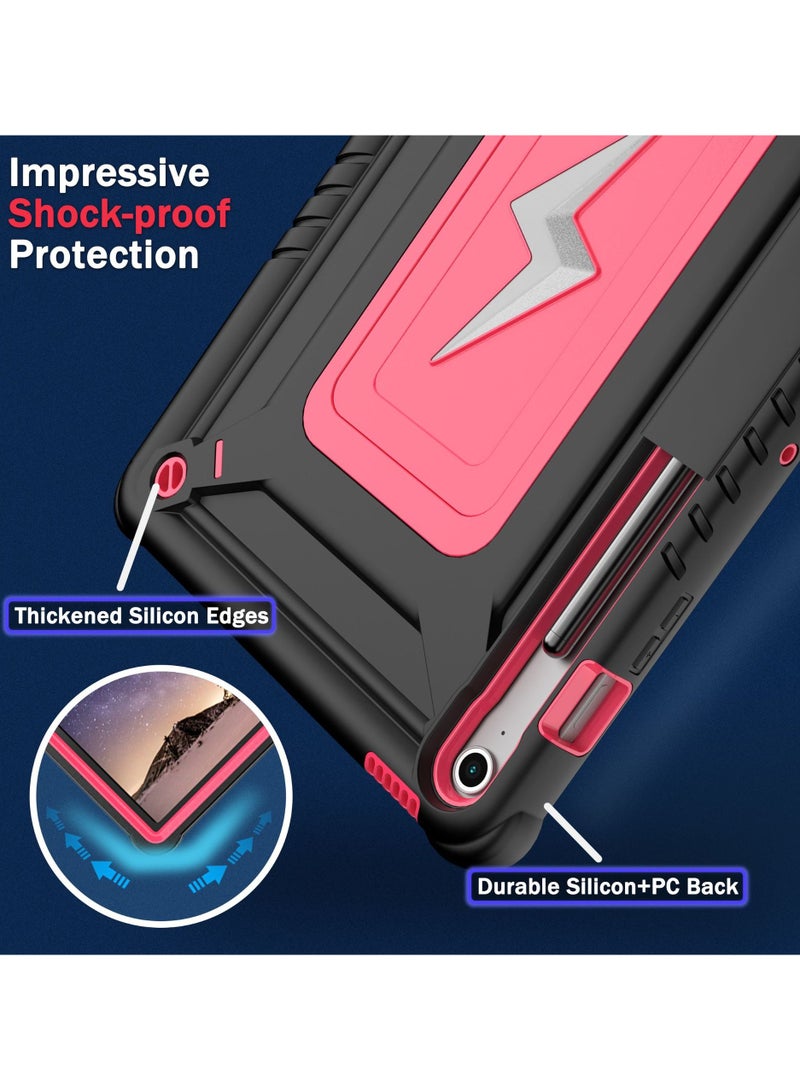 عام غلاف لوحي ثلاثي الوظائف مع حزام متوافق مع Samsung Tab S10 FE Plus، يجمع بين حامل قاعدي قابل للطي وغطاء واقي مضاد للصدمات، بتثبيت دقيق للحماية المحمولة - Image 5