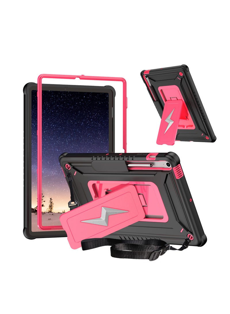 عام غلاف لوحي ثلاثي الوظائف مع حزام متوافق مع Samsung Tab S10 FE Plus، يجمع بين حامل قاعدي قابل للطي وغطاء واقي مضاد للصدمات، بتثبيت دقيق للحماية المحمولة - Image 1