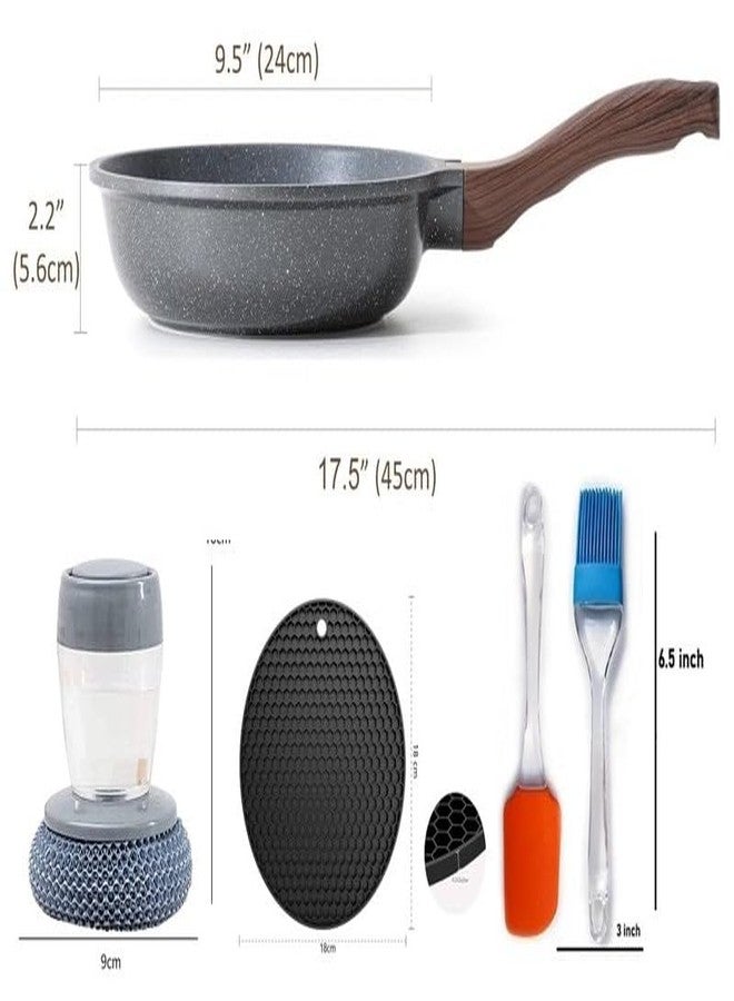 VENDICS Non-Stick Frying Pan with Wooden Handle & 4-Piece Silicone Kitchen Utensil Set – Cookware Combo for Frying, Sautéing & Stir-Frying (Combo) - Image 2
