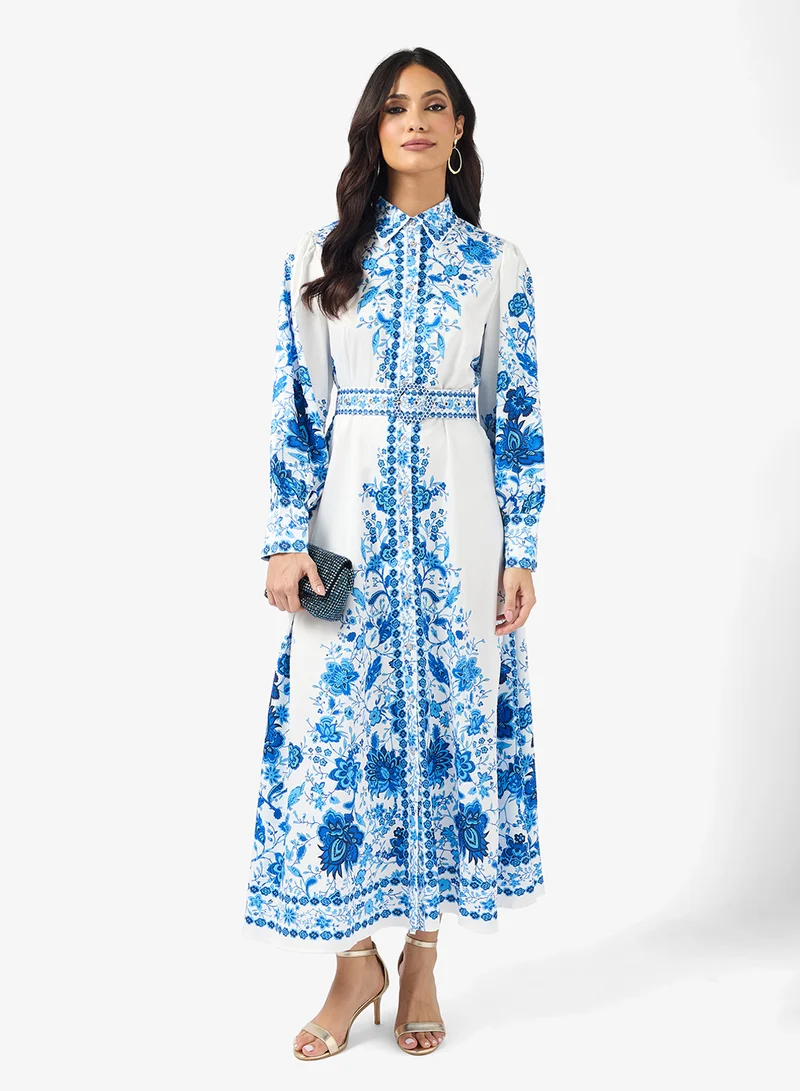 Khizana Monotonal Print Dress