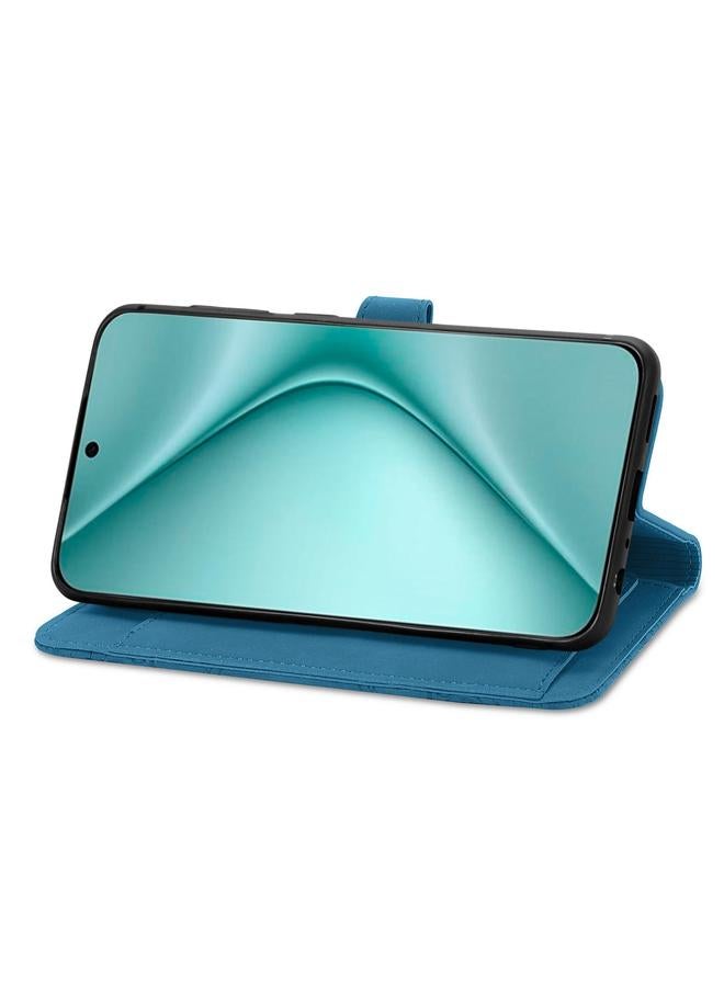 زبون جراب لهاتف Huawei Pura 70 مصنوع من الجلد بسحاب ونقشة زهور - Image 5